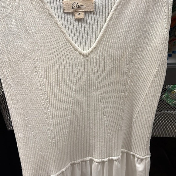 Elan Dresses & Skirts - Elan Ivory V-Neck Knit Dress